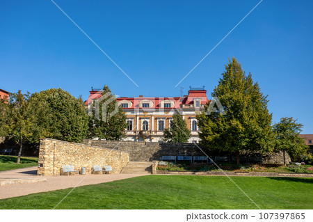 Monastery garden view of Hospital for long term sickness. Litomysl, Czech Republic Monastery garden view of Hospital for long term sickness. Litomysl, Czech Republic 107397865