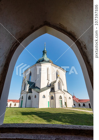 Pilgrimage church of Saint John of Nepomuk on Zelena Hora. Zdar nad Sazavou, Czech Republic Pilgrimage church of Saint John of Nepomuk on Zelena Hora. Zdar nad Sazavou, Czech Republic 107397886