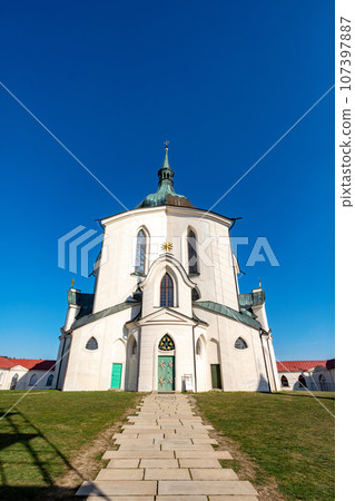 Pilgrimage church of Saint John of Nepomuk on Zelena Hora. Zdar nad Sazavou, Czech Republic 107397887