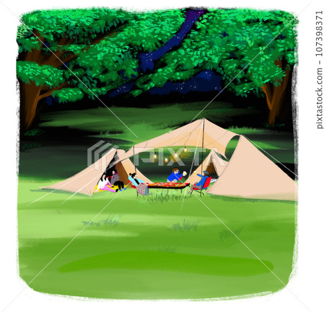 壓克力畫觸感露營風景 壓克力畫觸感露營風景 107398371