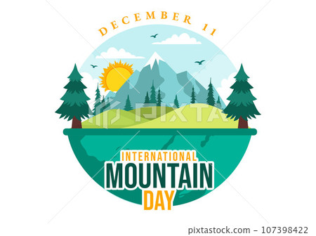 International Mountain Day Vector Illustration on December 11 with Mountains Panorama, Green Valley and Trees in Flat Cartoon Background Design International Mountain Day Vector Illustration on December 11 with Mountains Panorama, Green Valley and Trees in Flat Cartoon Background Design 107398422