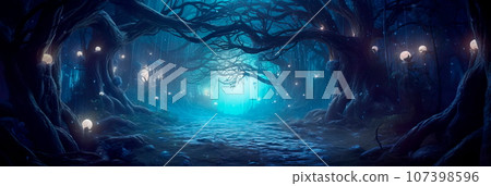 holiday background in a mystical winter forest, with ethereal lights, mythical creatures, and a hidden doorway to a magical world. Generative AI holiday background in a mystical winter forest, with ethereal lights, mythical creatures, and a hidden doorway to a magical world. Generative AI 107398596