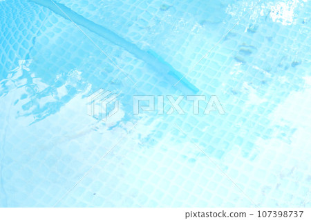 framed pool brushing on sunny. Contaminated pool cleaning concept 107398737