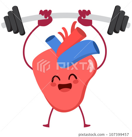 Heart Weightlifting Bodybuilding With Barbell Heart Weightlifting Bodybuilding With Barbell 107399457