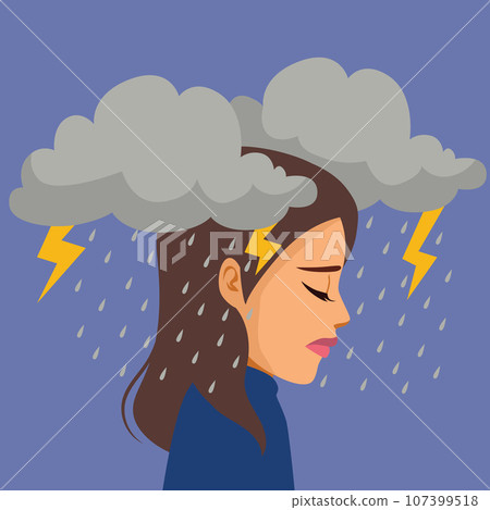 Depressed Woman Mental Health Concept 107399518