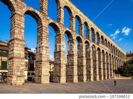 Roman Aqueduct of Segovia. Castile and Leon, Spain. 107399612