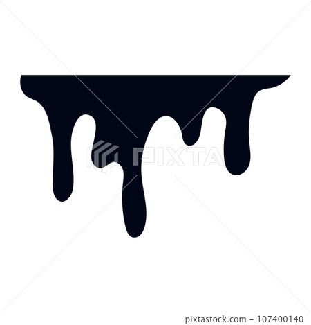 Black melt drips. Current paint or blood drop, oil flow, liquid caramel, ink, chocolate sauce splash. Vector illustration Black melt drips. Current paint or blood drop, oil flow, liquid caramel, ink, chocolate sauce splash. Vector illustration 107400140