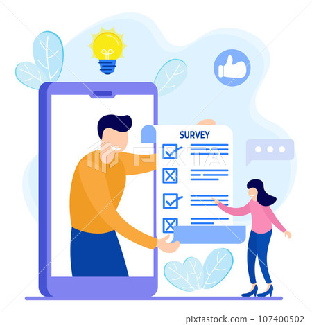Illustration vector graphic cartoon character of survey Illustration vector graphic cartoon character of survey 107400502