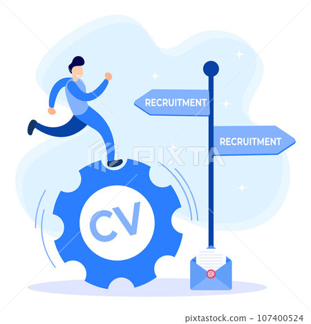 Illustration vector graphic cartoon character of recruitment 107400524