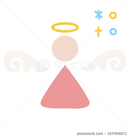 Hand drawn simple angel icon, vector material 107400871