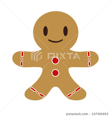 Gingerman cookies, cookie dolls, Christmas decoration materials, vector 107400893