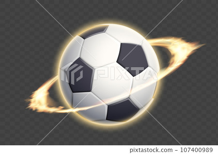 Vector soccer ball with a fire ring around Vector soccer ball with a fire ring around 107400989