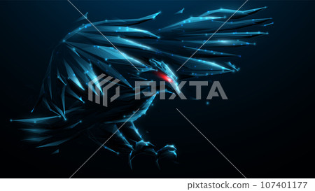 Bald eagle flying swoop from lines, triangles, and particle style design. Illustration vector Bald eagle flying swoop from lines, triangles, and particle style design. Illustration vector 107401177