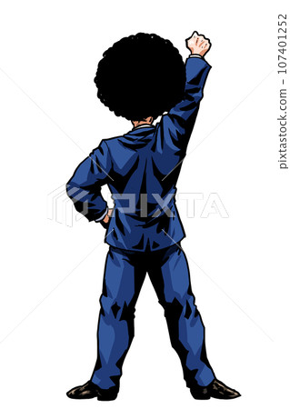 Businessman who plays guts pose Businessman who plays guts pose 107401252
