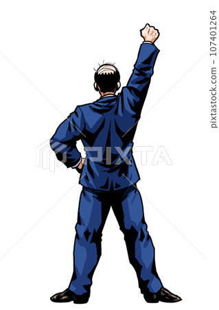 Businessman who plays guts pose Businessman who plays guts pose 107401264