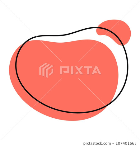 Organic abstract forms. Fluid and irregular elements in creative and simple amoeba. Amorphous Liquid Design. Isolated vector illustrations on white background. 107401665