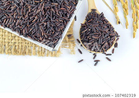 Rice berry on white background. Rice berry on white background. 107402319