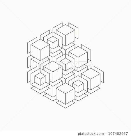 Abstract geometric technological background. Vector creative design. Abstract geometric technological background. Vector creative design. 107402457