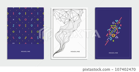 Abstract geometric technological company brochure. Vector business flyer. Abstract geometric technological company brochure. Vector business flyer. 107402470
