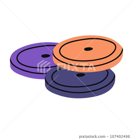 Sport equipment flat vector illustrations set. Fitness Stock