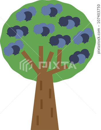 Illustration of a tree with lots of blueberries 107403750