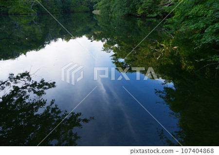 Lake Juniko's Hakkei Pond in Fukaura Town, Aomori Prefecture Lake Juniko's Hakkei Pond in Fukaura Town, Aomori Prefecture 107404868