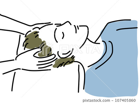 接受頭髮生長頭部按摩的男人的簡單線條畫 接受頭髮生長頭部按摩的男人的簡單線條畫 107405860