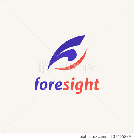 Letter F foresight logo design vector. Eye vision symbol template. 107405889