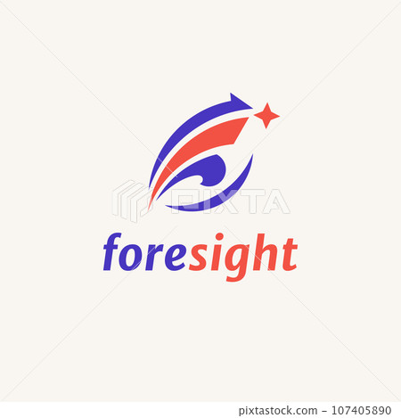 Letter F foresight logo design vector. Eye vision symbol template. 107405890