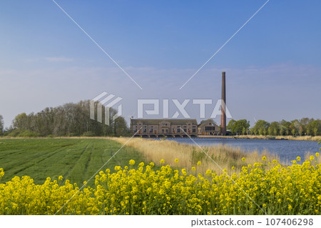 Ir. D. F. Woudagemaal is the largest steam pumping station ever built in world, UNESCO site, Lemmer, Friesland, Netherlands 107406298