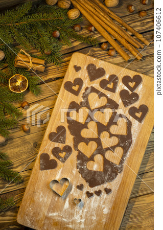 making of the Christmas cookies 107406612