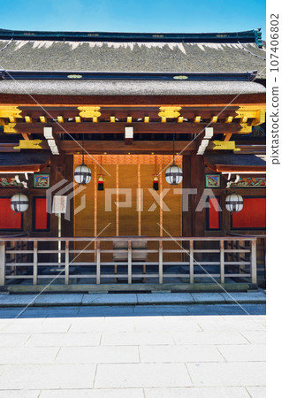 Kyoto Kitano Tenmangu Shrine Back Shrine Three Empress Pillars 107406802