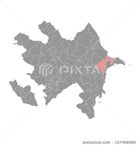 Absheron district map, administrative division of Azerbaijan. Absheron district map, administrative division of Azerbaijan. 107406989