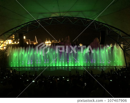 beautiful fountain at night. Vietnam beautiful fountain at night. Vietnam 107407906