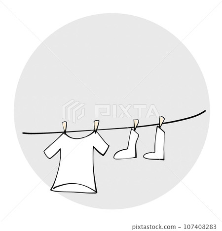 陰天晾衣服的插圖 107408283