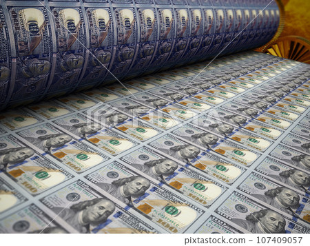Printing press of dollars 107409057
