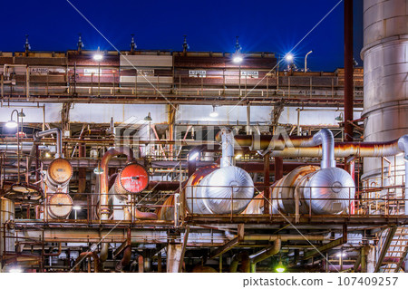 Mie Prefecture Yokkaichi City Factory Night View Ishihara Town Mie Prefecture Yokkaichi City Factory Night View Ishihara Town 107409257