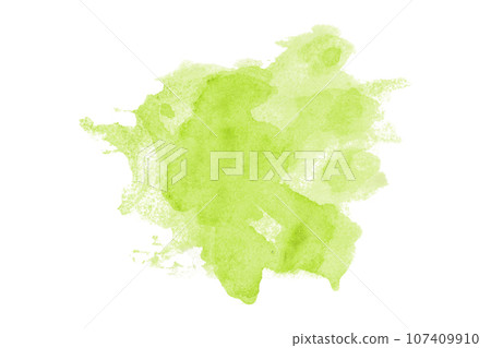 green watercolor background. Artistic hand paint. isolated on white background 107409910