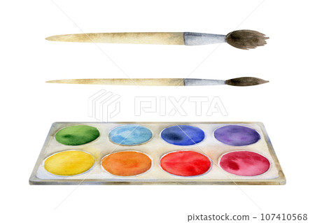 Painters Multicolored Palette Isolated On White Stock Photo