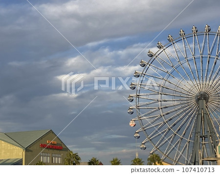 blue sky and big ferris wheel blue sky and big ferris wheel 107410713