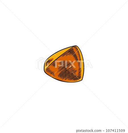 Fried potato wedge, vector illustration isolated on white background. Fried potato wedge, vector illustration isolated on white background. 107411509