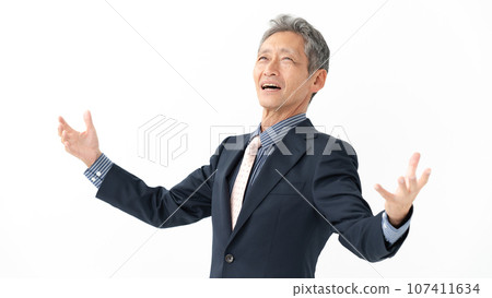 Active senior man in suit Active senior man in suit 107411634
