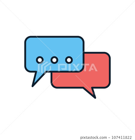 Speech Bubble Flat related vector icon 107411822