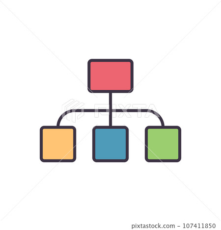 Organization Flat related vector icon 107411850