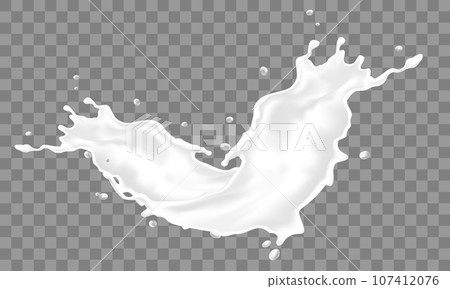 Realisitc 3D white milk splash flying on grey checkered background design for food drink candy vector Realisitc 3D white milk splash flying on grey checkered background design for food drink candy vector 107412076