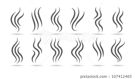 Smoke fragrances evaporate icon set 107412465