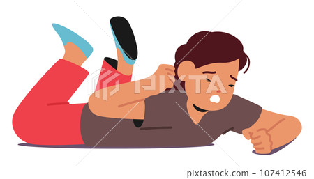 Little Girl Displaying Hysterics May Exhibit Behavioral Symptoms Of Autism, Such As Meltdowns Or Sensory Overload Little Girl Displaying Hysterics May Exhibit Behavioral Symptoms Of Autism, Such As Meltdowns Or Sensory Overload 107412546