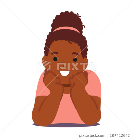 Young Girl Character Lies On Her Stomach, Propping Cheeks, Lost In Dreams and Soaring in Imagination Vector Illustration Young Girl Character Lies On Her Stomach, Propping Cheeks, Lost In Dreams and Soaring in Imagination Vector Illustration 107412642