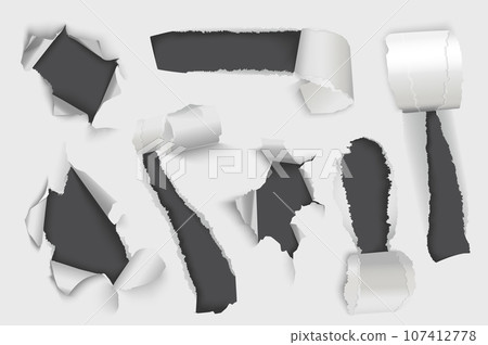 Torn paper holes mega set in 3d realistic - Stock Illustration  [107412778] - PIXTA