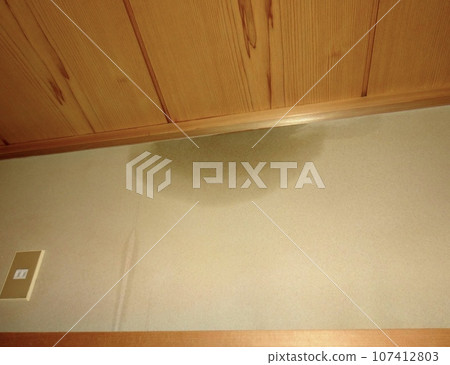 Stains on the walls of the Japanese-style room due to rain leaks 107412803